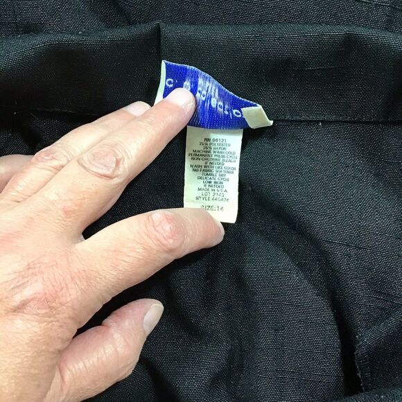 VTG CB Collections Misses 14 Blazer Blue Short Sleeve Button Padded Faux Pockets - Picture 3 of 4